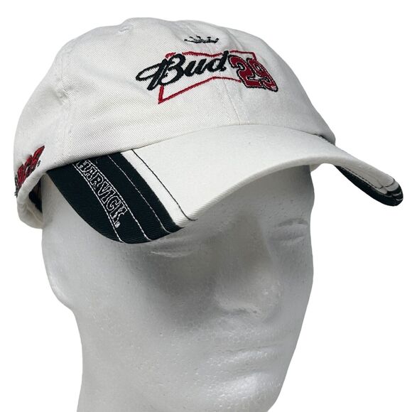 Budweiser Kevin Harvick NASCAR Dad Hat Baseball Cap Auto Racing Strapback White - Picture 1 of 9